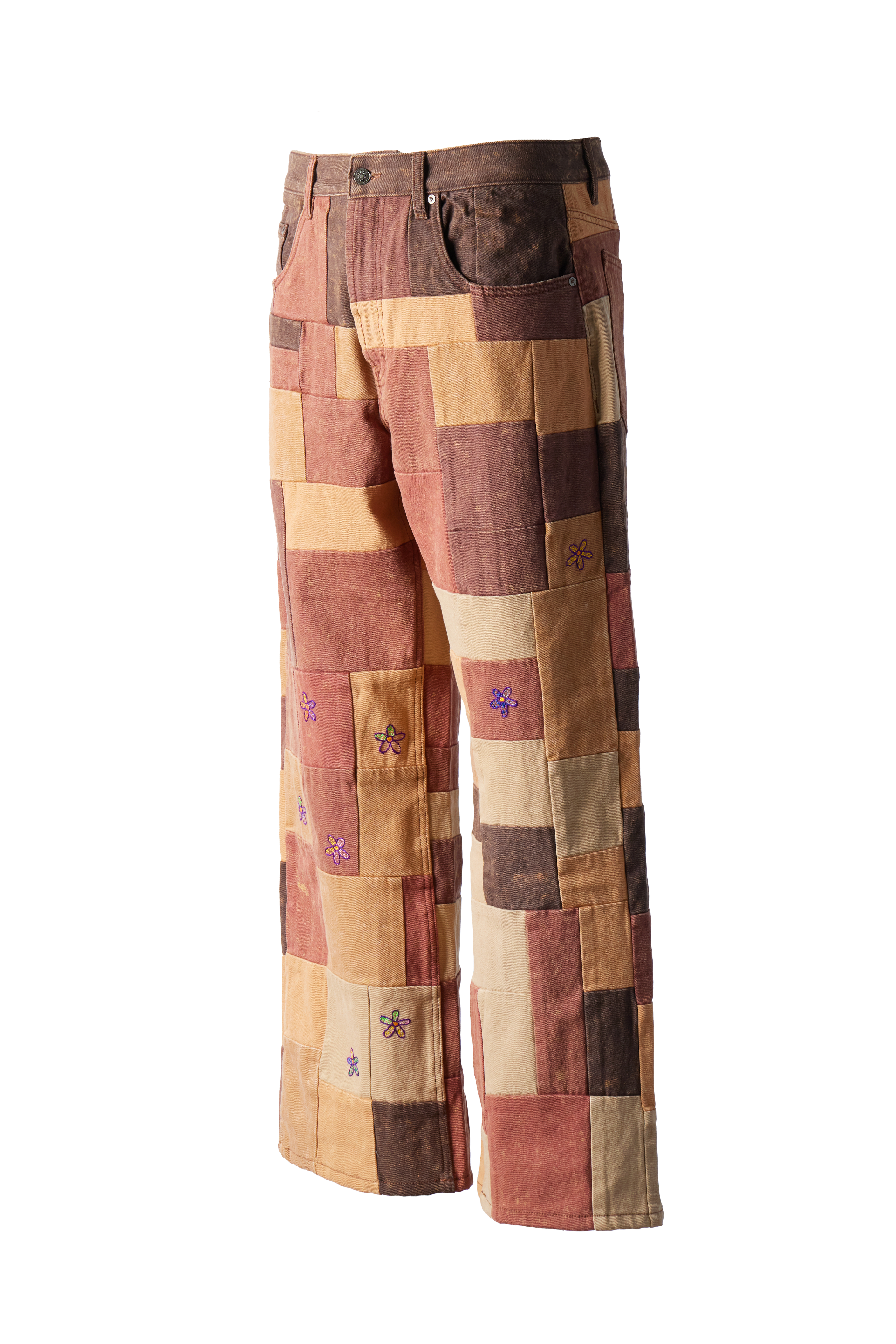 GLASS CYPRESS - Military Multicolor Pathwork Denim product image